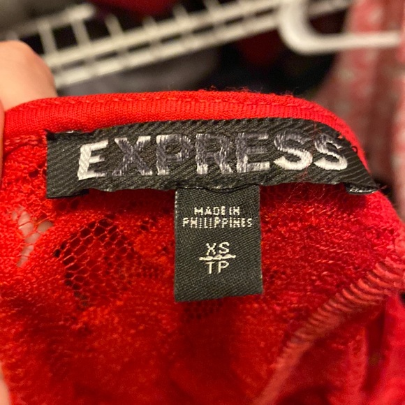Express Open Back Red Lace Dress in XS - Picture 4 of 4